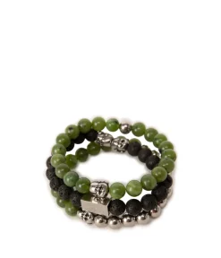 LAUGHING Bead & Charm Bracelet In Green