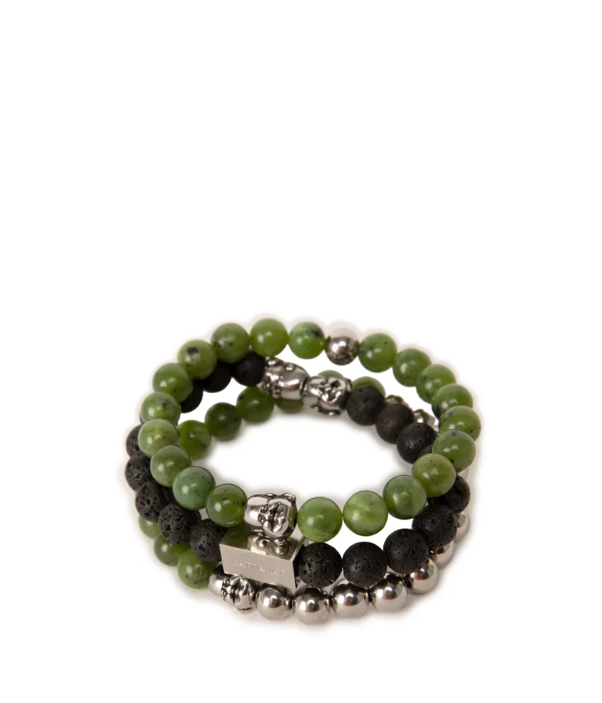 LAUGHING Bead & Charm Bracelet In Green