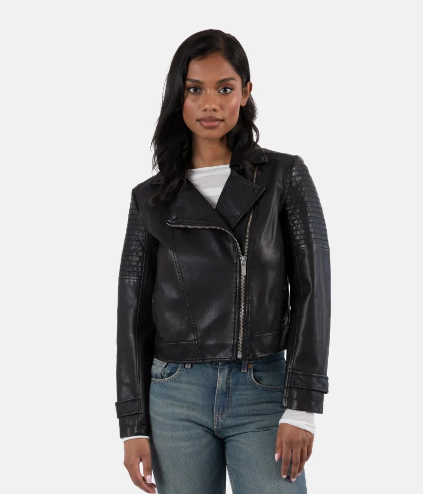 SAVINA Women’s Vegan Moto Jacket