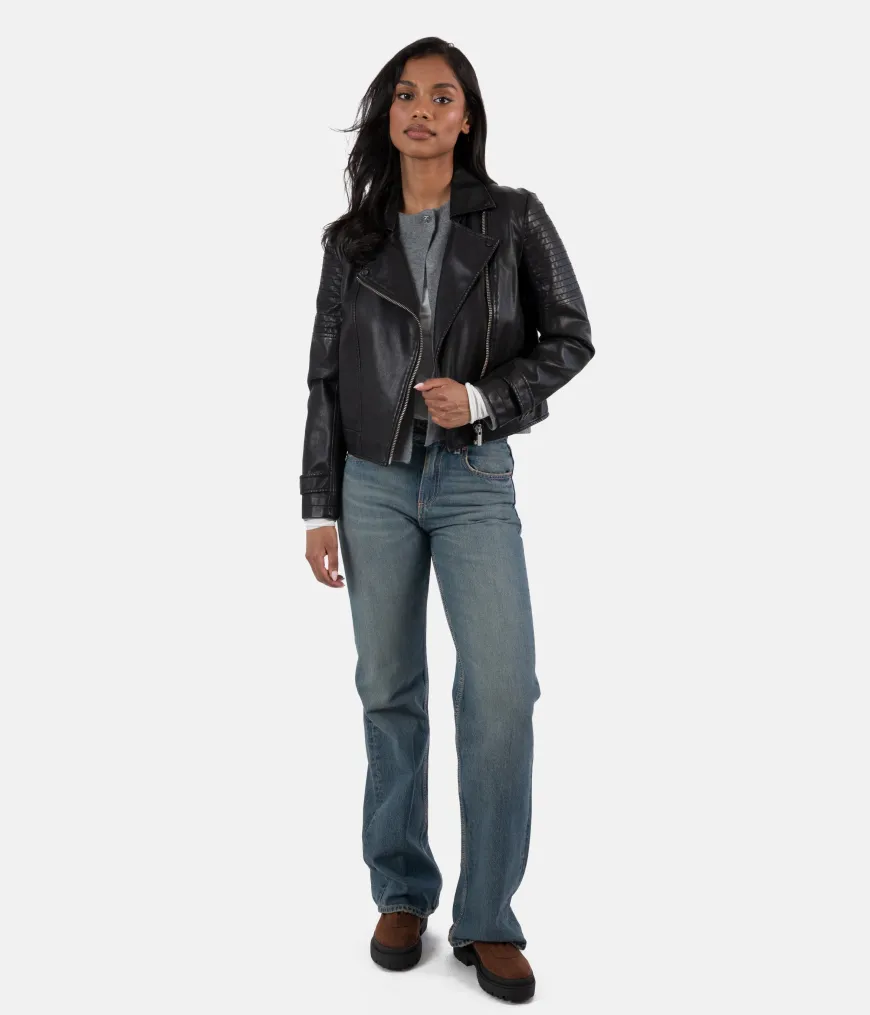 SAVINA Women’s Vegan Moto Jacket